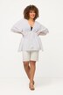 kimonoblouse, opengewerkt kant, oversized, 3/4-mouwen, kwastjes