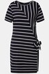 Mixed Stripe Stretch Blend Midi Dress