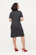 Mixed Stripe Stretch Blend Midi Dress