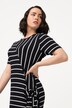 Mixed Stripe Stretch Blend Midi Dress