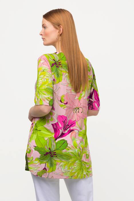 Bright Lily Printed Stretch Blend Blouse
