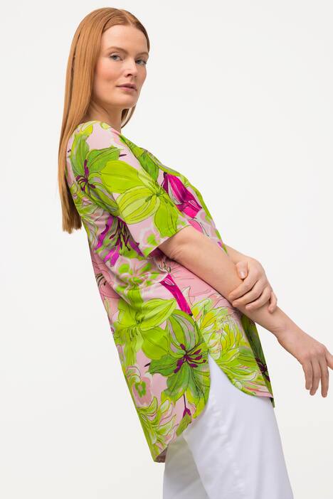 Bright Lily Printed Stretch Blend Blouse