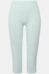 Corsaire. Taille élastique et bas de jambe légèrement fendu. Imprimé à pois.