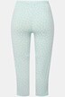 Corsaire. Taille élastique et bas de jambe légèrement fendu. Imprimé à pois.