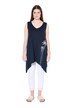 Top, cípový lem, výstřih do V, bez rukávů, biobavlna
