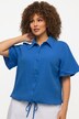 overhemdblouse, mousseline, overhemdkraag, korte klokmouwen