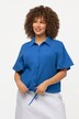 overhemdblouse, mousseline, overhemdkraag, korte klokmouwen