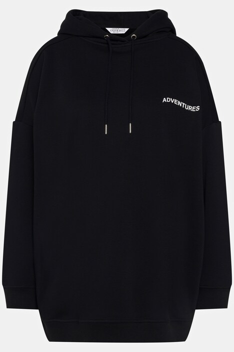 Sweat à capuche oversized à manches longues, imprimé à message au dos