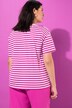 Vannrett stripet skjorte, oversized, neonhjerte, rund hals, halvermer
