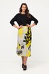 Climbing Leaves Slip-On Skirt with Elastic Waistband