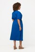 Robe midi. Manches courtes cloche et décolleté en V. Silhouette en A.