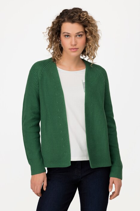 Strickjacke, Identity, Patentstrick, offene Form, Langarm