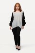 longline tuniek, V-hals, aangerimpelde 3/4-mouwen