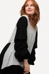 longline tuniek, V-hals, aangerimpelde 3/4-mouwen