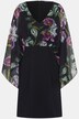 Robe, fleurs, manches en mousseline, encolure en V, manches longues
