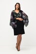Robe, fleurs, manches en mousseline, encolure en V, manches longues
