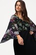 Robe, fleurs, manches en mousseline, encolure en V, manches longues