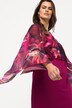 Mekko, kukkasia, sifonkihihat, V-pääntie, pitkät hihat