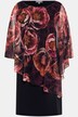 Robe, doublure, fleurs, col rond, manches 3/4
