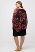 Robe, doublure, fleurs, col rond, manches 3/4