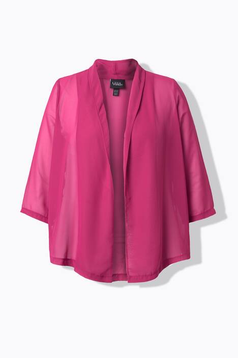 Veste en mousseline, oversize. Col châle, manches 3/4