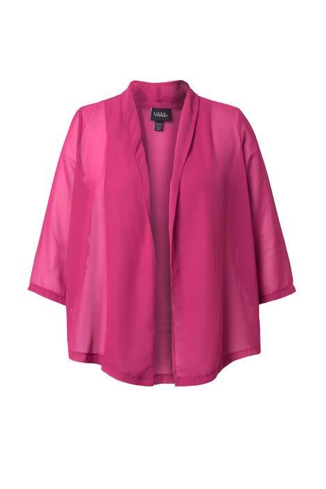 Šifonová bunda, oversize, šálový límec, 3/4 rukávy