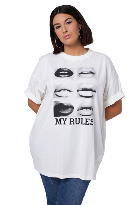 Tričko, oversize, motiv polibku, kulatý výstřih, krátké rukávy