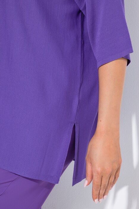 Pull oversized avec col V et manches courtes