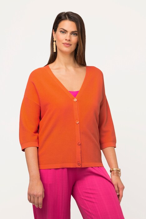 Vest, linkshandig gebreid, oversized, V-halslijn