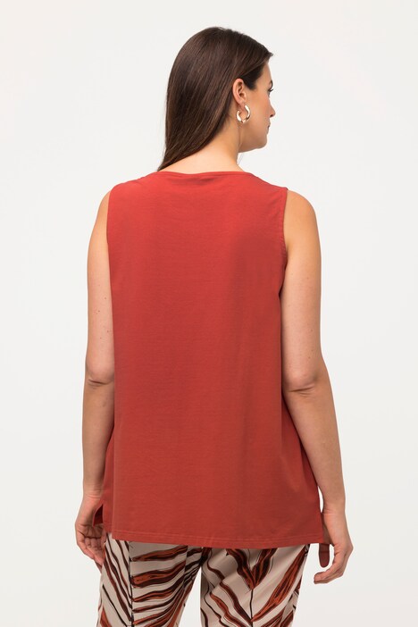 Woven Trim V-Neck Tank Top