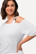 T-shirt, découpe, épaules froncées et manches courtes