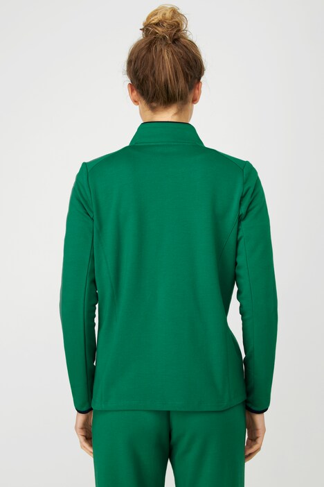 Sweatjacke, Stehkragen, Steppeinsatz, Reißverschluss