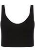 Úpletový bustier, žebrovaný úplet, výstřih do V, široká ramínka