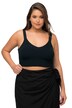Úpletový bustier, žebrovaný úplet, výstřih do V, široká ramínka