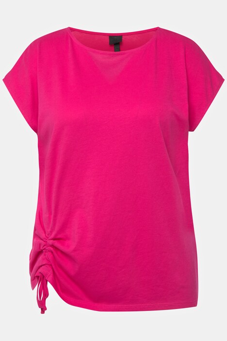 Gathered Hem Classic Fit Cap Sleeve Tee