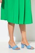 Robe midi plissée, col tunisien et manches 3/4, coupe évasée