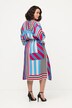 midi jurk, grafisch, oversized, ronde hals, korte mouwen