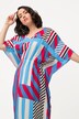 midi jurk, grafisch, oversized, ronde hals, korte mouwen