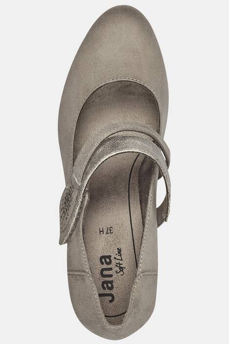 Decorative Buckle Soft Leather Look Pumps