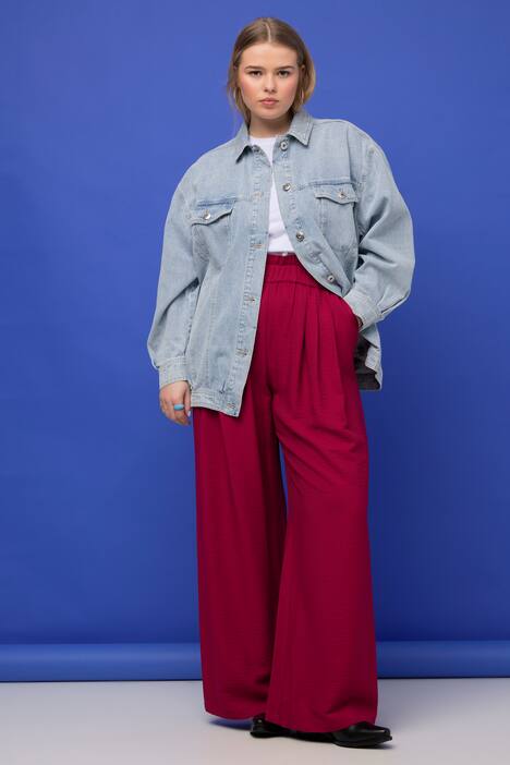 Oversized Faded Denim Button Front Long Sleeve Jacket