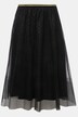 tule rok, A-lijn, dubbellaags mesh, glitters, elastische band