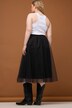 tule rok, A-lijn, dubbellaags mesh, glitters, elastische band