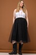 tule rok, A-lijn, dubbellaags mesh, glitters, elastische band