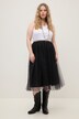 tule rok, A-lijn, dubbellaags mesh, glitters, elastische band