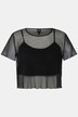 T-shirt en tulle à manches courtes. Décolleté rond. Soutien-gorge intégré.