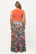 maxi jersey jurk, bloemen, V-hals, mouwloos