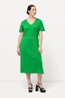 Midikleid, Strukturjersey, V-Ausschnitt, Halbarm