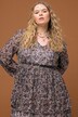Paisley Layered Elastic Waist Long Sleeve Dress