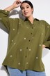 Košilová halenka, oversize, mušelín, límeček, dlouhé rukávy