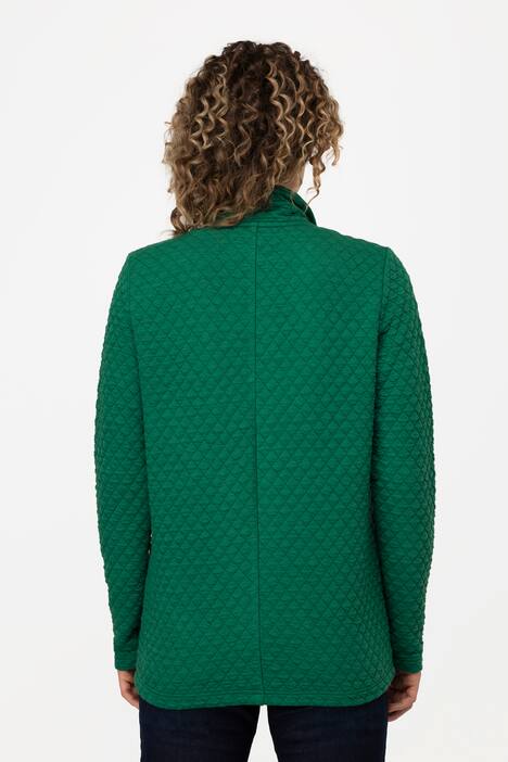 Sweatjacke, Rautenstepp, Stehkragen, Reißverschluss